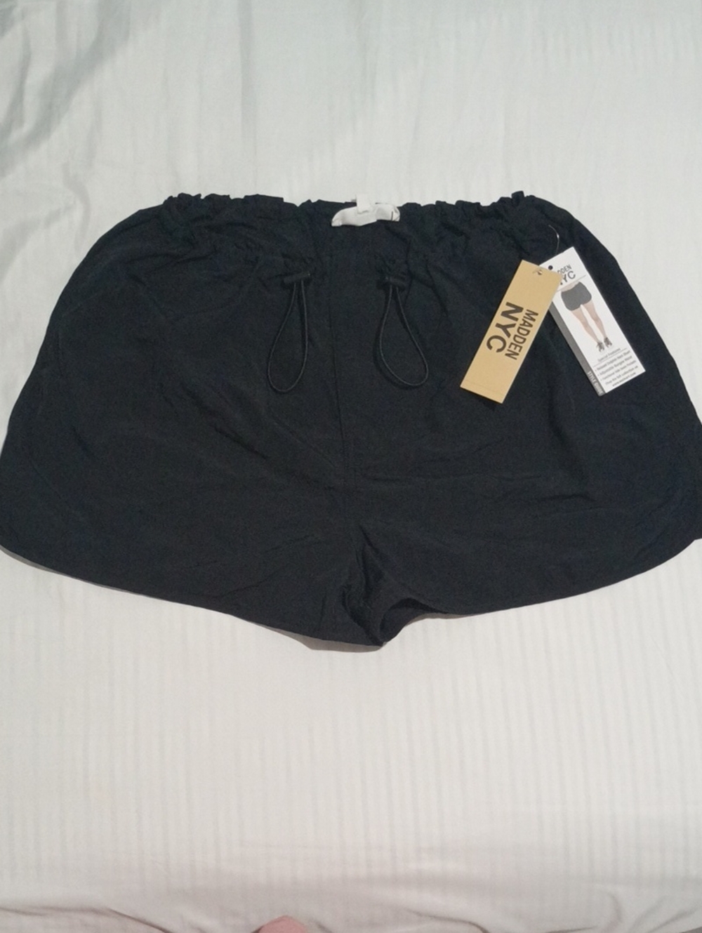 Hidden NYC Black Drawstring Athletic Shorts